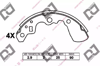 Комлект тормозных накладок DJ PARTS BS1395